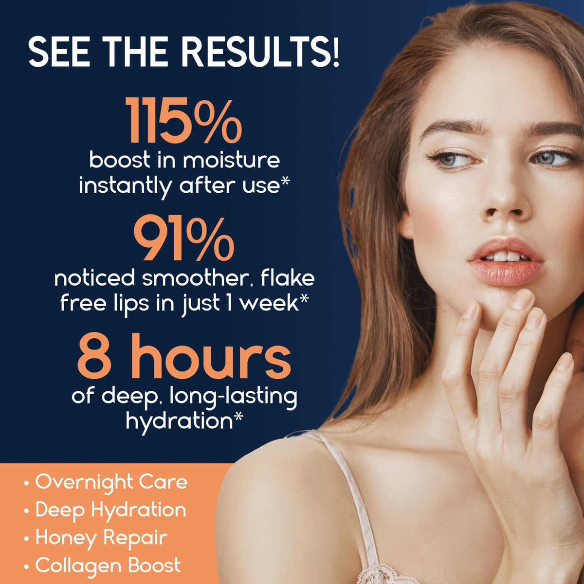 Lip Mask Overnight with Hyaluronic Acid & Collagen, Lip Sleeping Mask for Dry Cracked Lips - FENGGESTORE20