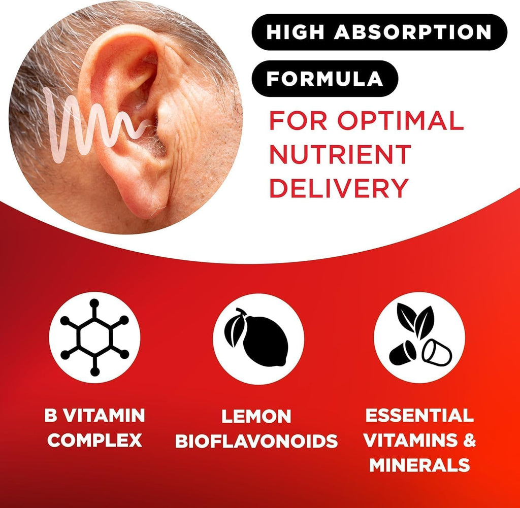 Lipo-Flavonoid Ear Ringing - Doctor-Recommended for Ringing Ears - Clinically Proven Lemon Bioflavonoid Complex with Vitamins C, B1, B2, B6, B12 - FENGGESTORE20