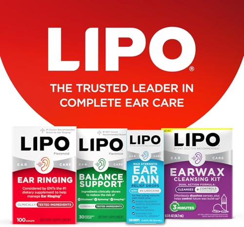 Lipo-Flavonoid Ear Ringing - Doctor-Recommended for Ringing Ears - Clinically Proven Lemon Bioflavonoid Complex with Vitamins C, B1, B2, B6, B12 - FENGGESTORE20