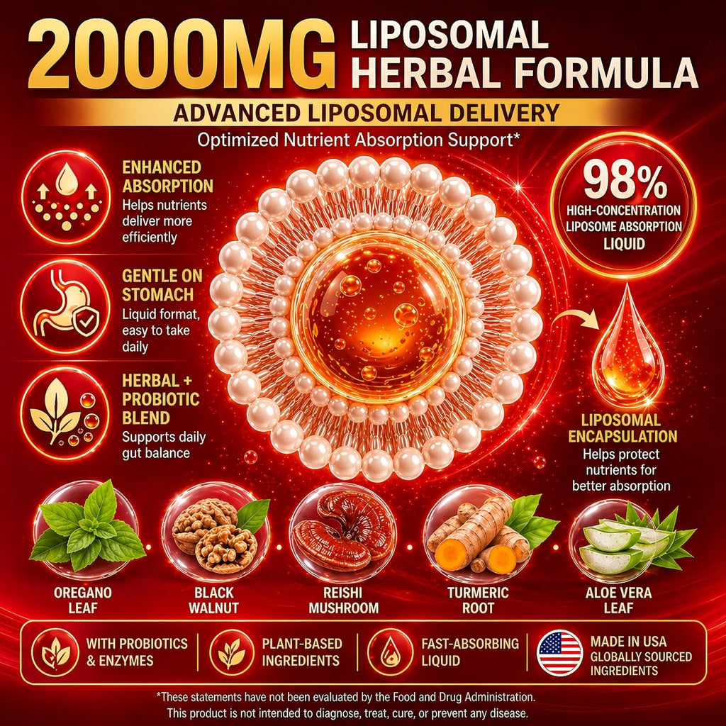 Liposomal Candida Cleanse Drops 2000mg - 20-in-1 Candida Detox for Women & Men with Caprylic Acid, Oregano, Black Walnut & Wormwood – Yeast Detox, Gut & Colon Support, - FENGGESTORE20
