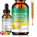 Liposomal L-Lysine 1000mg Liquid Drops, 7-in-1 Lysine Supplement for Adults with Vitamin C/B6/D3/B12 & Zinc Gluconate, Immune Support, Collagen Synthesis & Skin Lip Health, Lemon Flavor, 2 Fl Oz - FENGGESTORE20