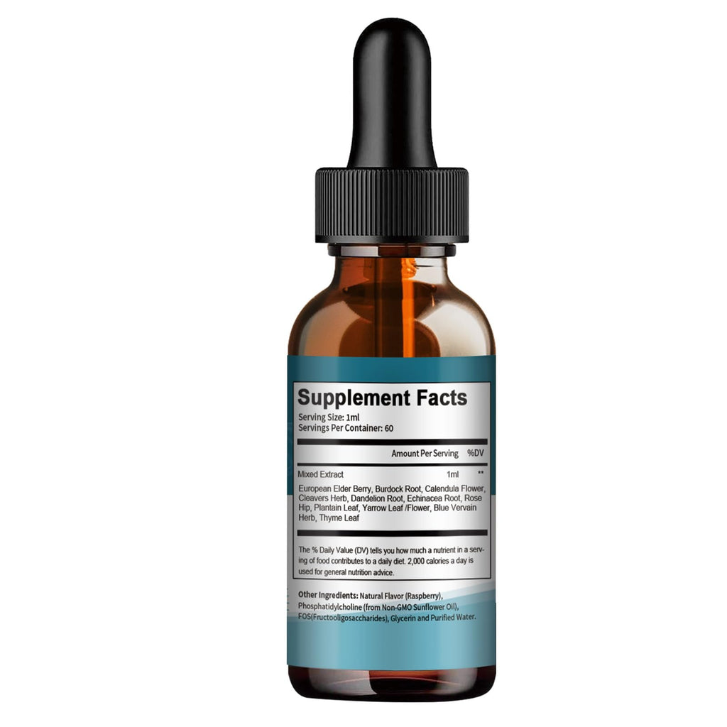 Liposomal Lymphatic Drainage Drops - 11 In 1 Organic Lymphatic Drainage Supplement with Burdock Root, Echinacea, Elderberry, Calendula, Cleavers Herb, Dandelion Supports Lymphatic Health 2 FL.OZ - FENGGESTORE20