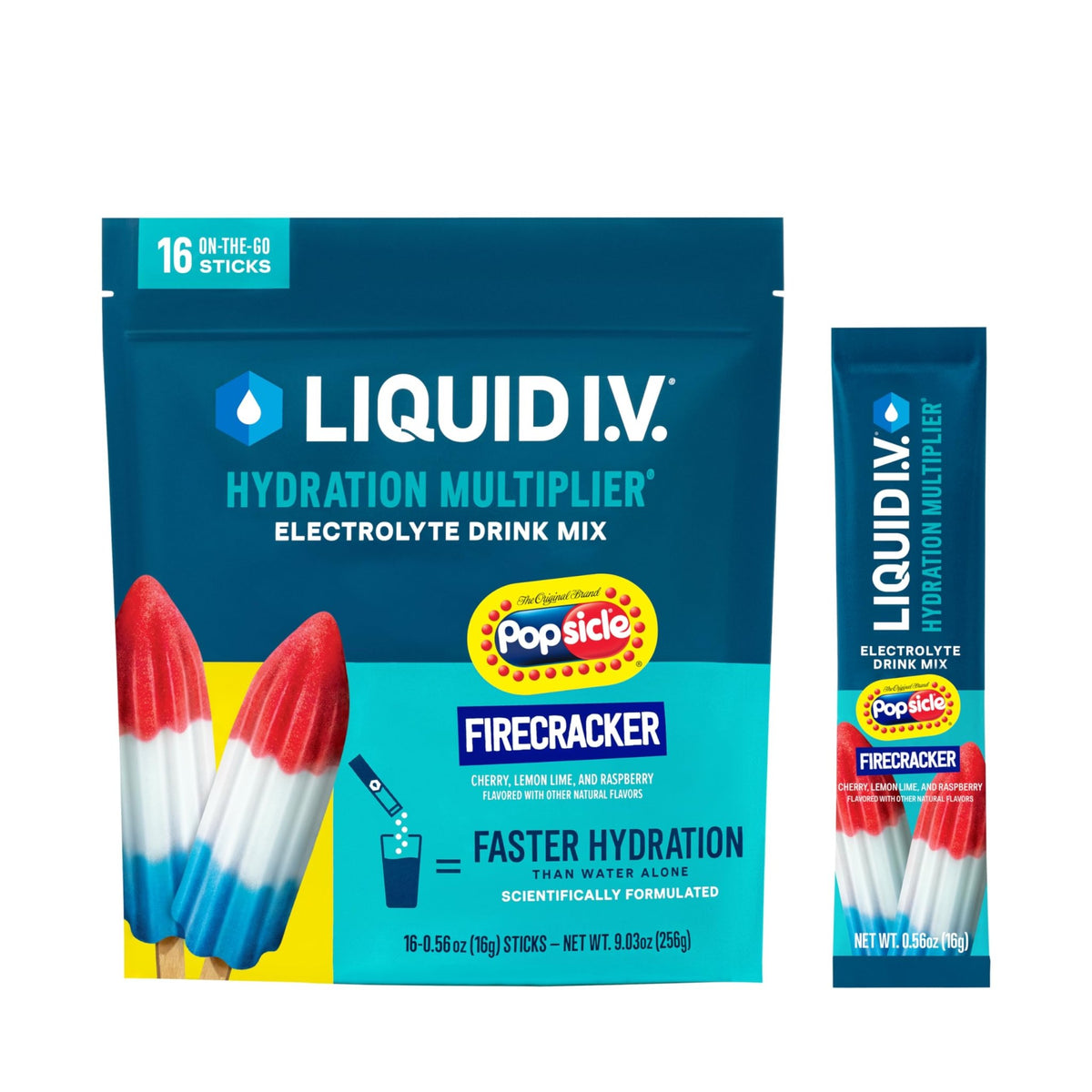 Liquid I.V.® Hydration Multiplier - Popsicle Firecracker | Electrolyte Powder Drink Mix | 1 Pack (16 Servings) - FENGGESTORE20