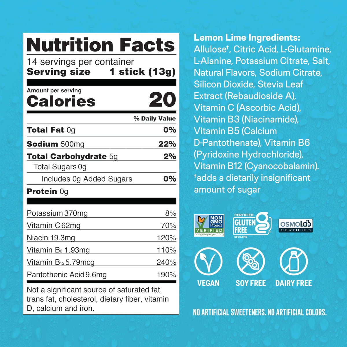 Liquid I.V. Hydration Multiplier Sugar-Free - Lemon Lime | Electrolyte Powder Drink Mix | 1 Pack (14 Servings) - FENGGESTORE20