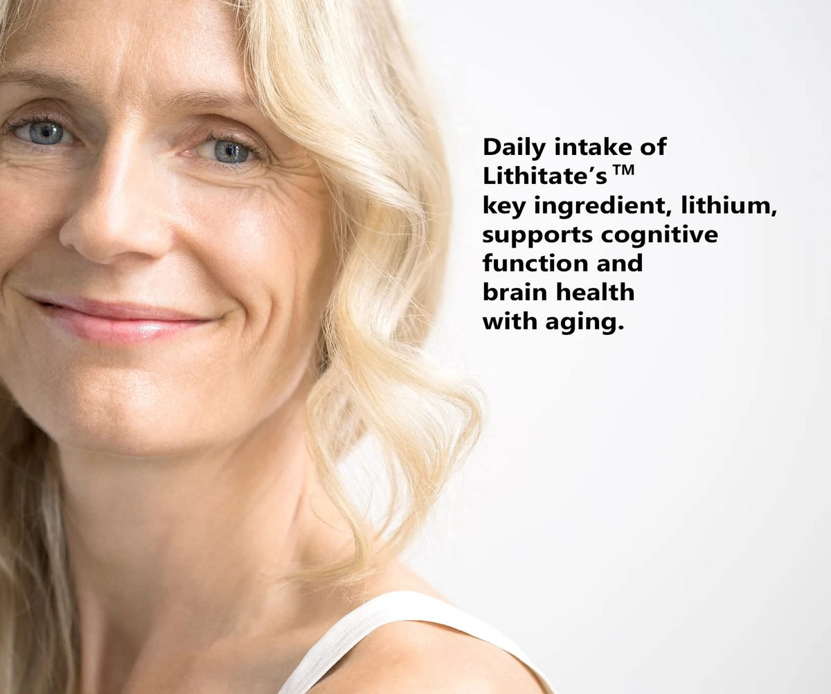 lithitate Lithium Aspartate 10mg | Supports Cognitive Function & Brain Health with Aging | NSF Certified | Promotes Mental Clarity, Healthy Mood & Longevity - FENGGESTORE20