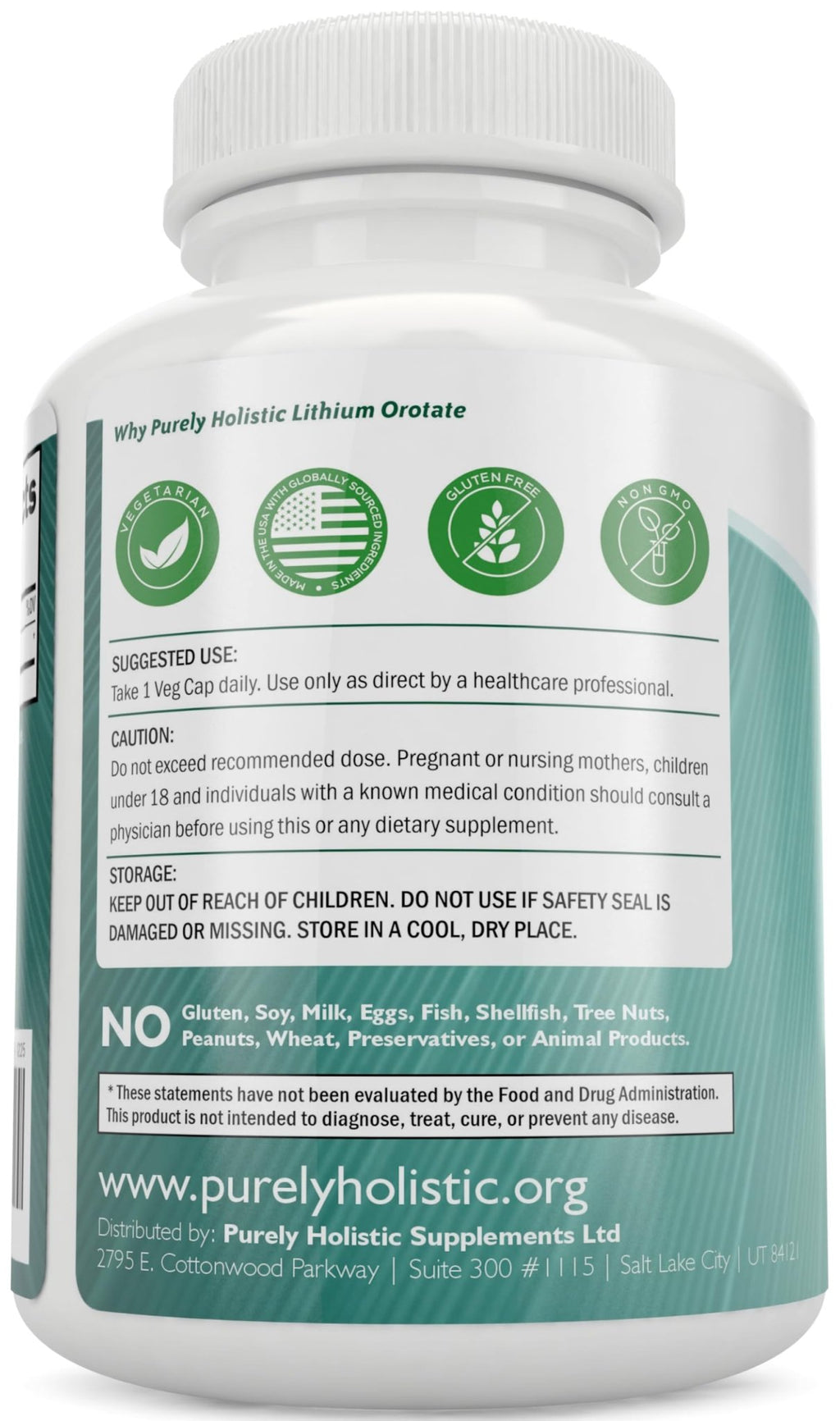 Lithium Orotate 5mg, 180 Vegetarian Lithium Capsules, Supplement Lithium Orotate 5mg, 180 Vegetarian Lithium Capsules, Helps Maintain Healthy Mood - FENGGESTORE20
