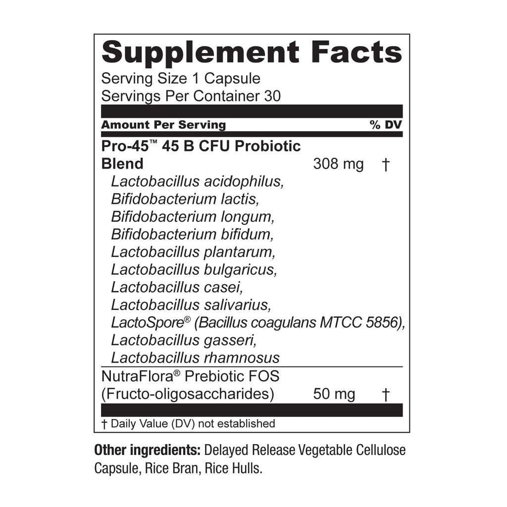 Live Conscious PRO45 Probiotics for Women & Men: Comprehensive Formula, 45 Billion CFU, 11 Strains, Dairy Free - w/Prebiotics and Probiotics - FENGGESTORE20