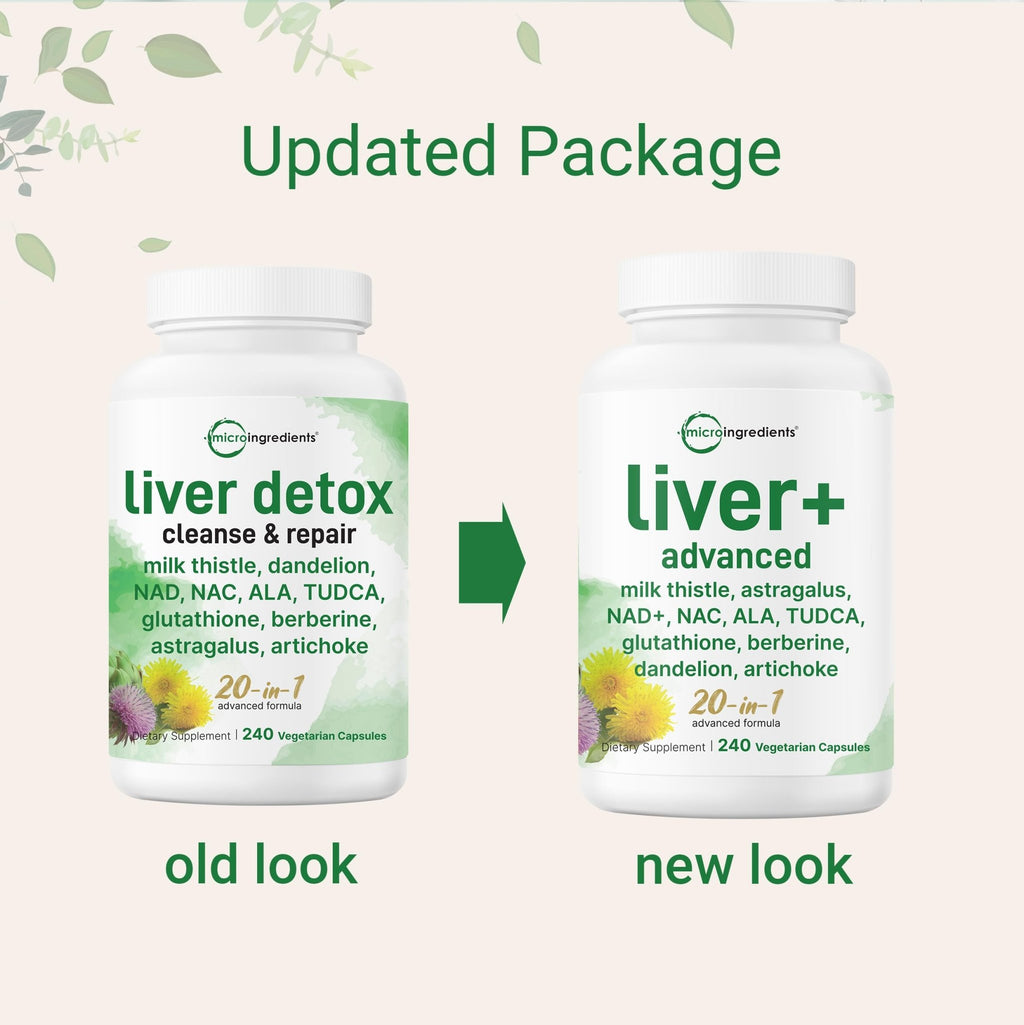 Liver Advanced+, 240 Veggie Capsules | 20-in-1 Complex with Milk Thistle, Dandelion, NAD, NAC, ALA, TUDCA, Glutathione, Artichoke, Turmeric, - FENGGESTORE20
