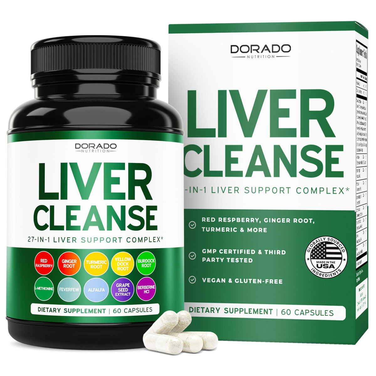 Liver Cleanse Detox & Repair (27 in 1 Formula - Milk Thistle, Dandelion Root, Turmeric, Artichoke Extract & More) - Detox Cleanse Supplement, - FENGGESTORE20