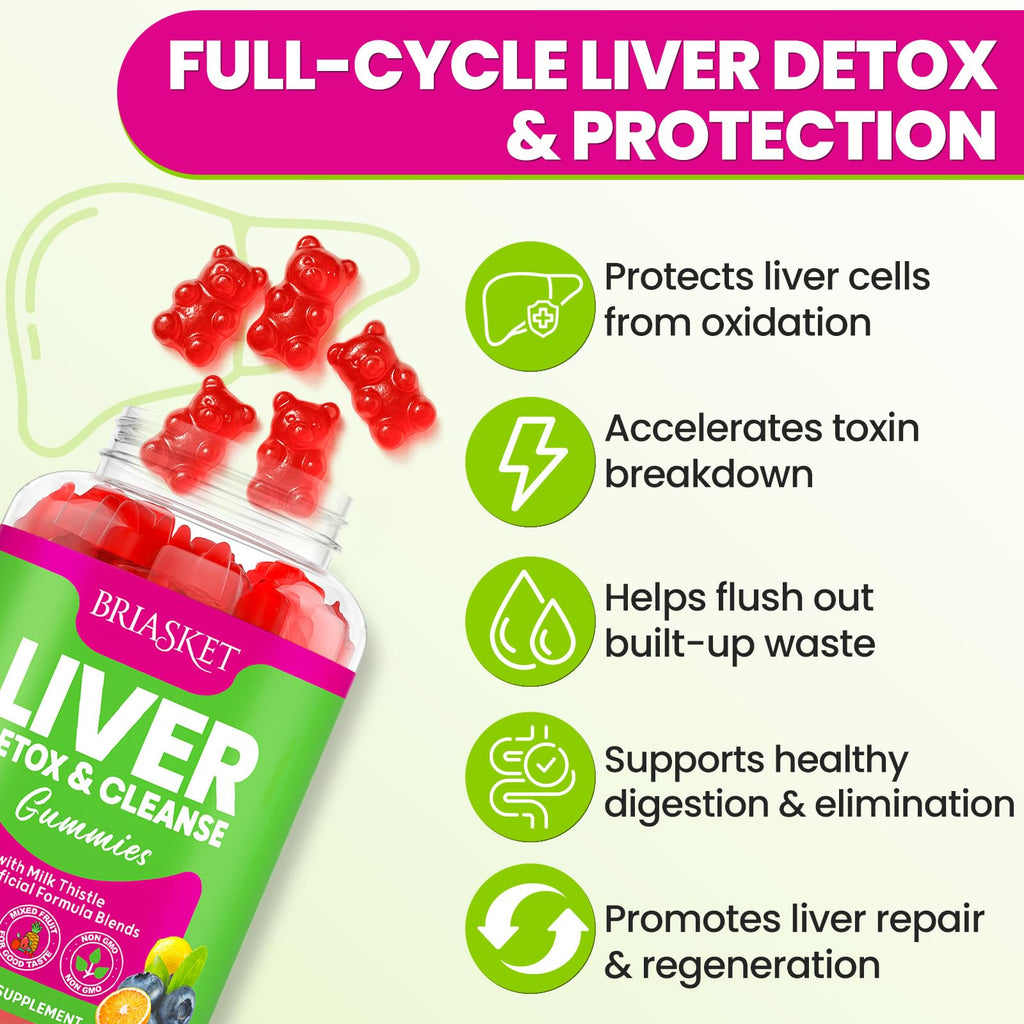 Liver Detox Cleanse & Repair, 2000 mg Milk Thistle Liver Detox, Liver Support Supplement with Glutathione, Dandelion Root, Turmeric & Artichoke, 23-in-1Herbal - FENGGESTORE20
