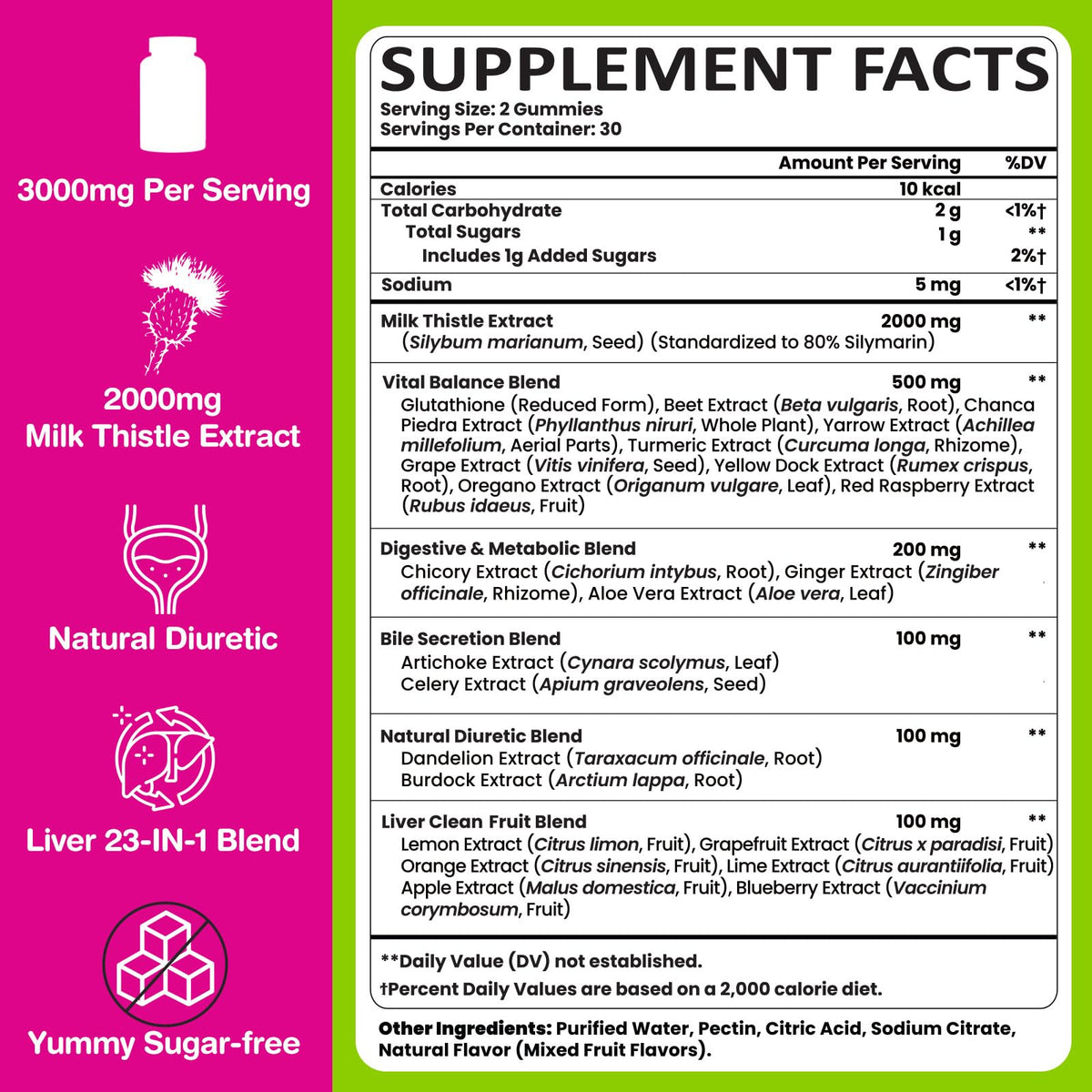 Liver Detox Cleanse & Repair, 2000 mg Milk Thistle Liver Detox, Liver Support Supplement with Glutathione, Dandelion Root, Turmeric & Artichoke, 23-in-1Herbal - FENGGESTORE20