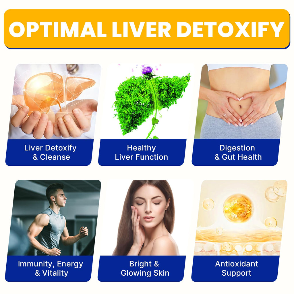 Liver Detoxify Repair & Cleanse, 20 Billion Afu Akkermansia Probiotic with Milk Thistle, Dandelion & Turmeric, 8-in-1 Herbal Formula for Liver Support & Renew, - FENGGESTORE20