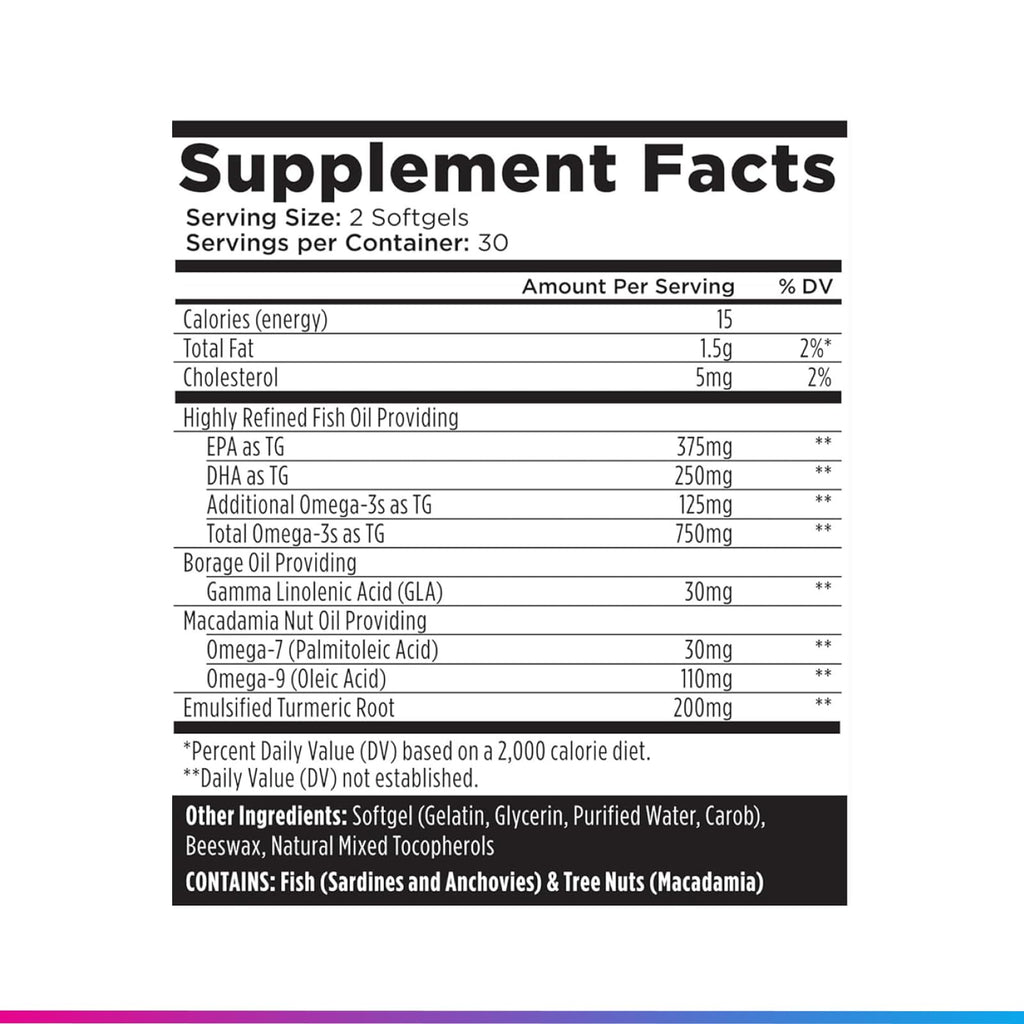Livingood Daily Omega 3 6 9 Plus Turmeric Curcumin Supplement, 60 Softgels - Fish Oil Omega 3 Supplements (EPA & DHA) for Men and Women - Brain, Joint, Heart Health, and Metabolism - Made in USA - FENGGESTORE20