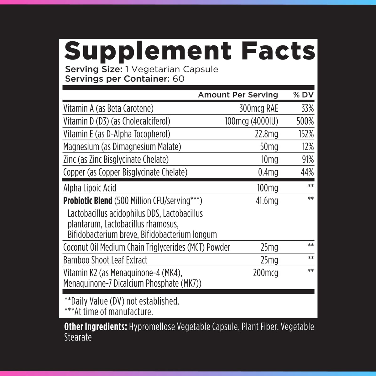 Livingood Daily Vitamin D3 K2 4000 IU Supplement, 9-in-1 Dietary Supplement for Immune Support - Made with Vitamins D, A, E, K2, Zinc, Magnesium & Probiotic Blend for Maximum Absorption - 60 Capsules - FENGGESTORE20