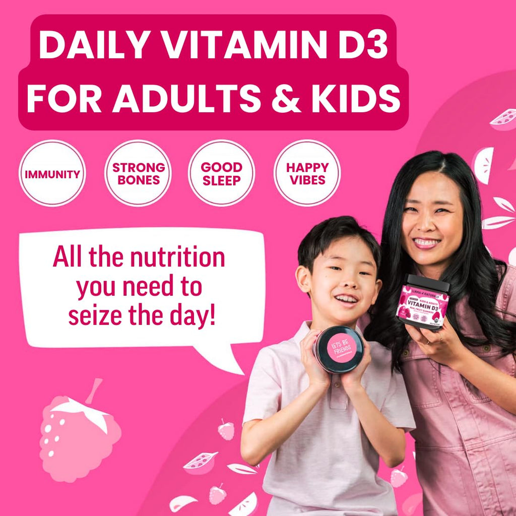 Llama Naturals Vitamin D3, Vegan, Organic Immune Support Supplement, Vitamin D Gummies for Adults and Kids, Real Fruit Gummy Vitamins, Promotes Bone Health - FENGGESTORE20