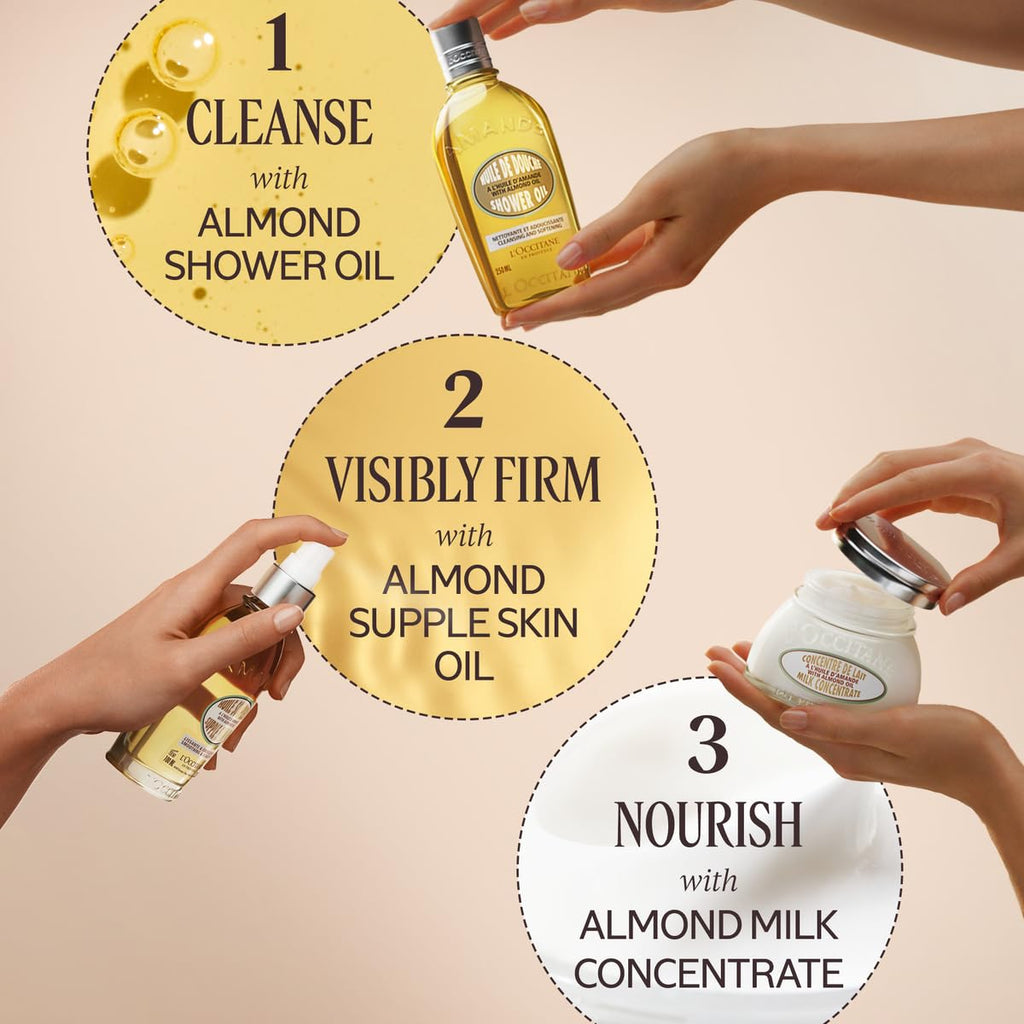 L'OCCITANE Cleansing & Softening Almond Shower Oil. 8.40 fl oz - FENGGESTORE20