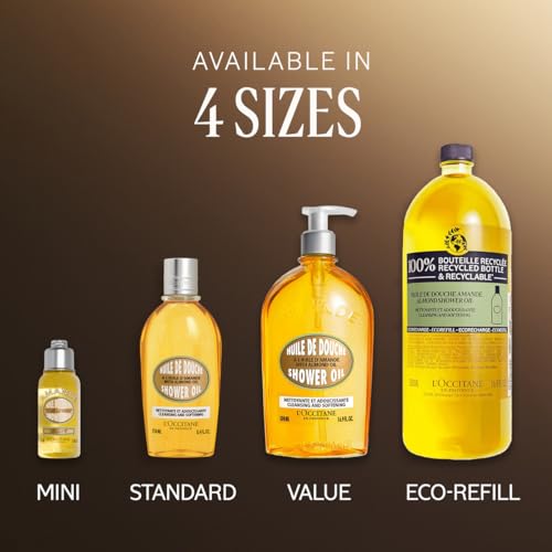 L'OCCITANE Cleansing & Softening Almond Shower Oil. 8.40 fl oz - FENGGESTORE20