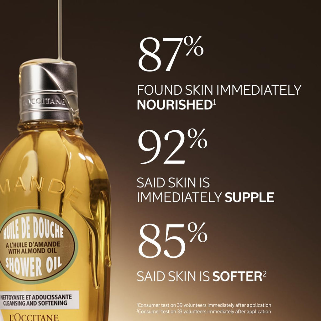L'OCCITANE Cleansing & Softening Almond Shower Oil. 8.40 fl oz - FENGGESTORE20