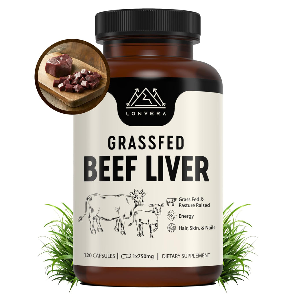 Lonvera Grass Fed Beef Liver Capsules for Women and Men – 3000mg Freeze Dried Desiccated Organs – Nutrient Source for Joints, Bones, Hair, Skin - FENGGESTORE20