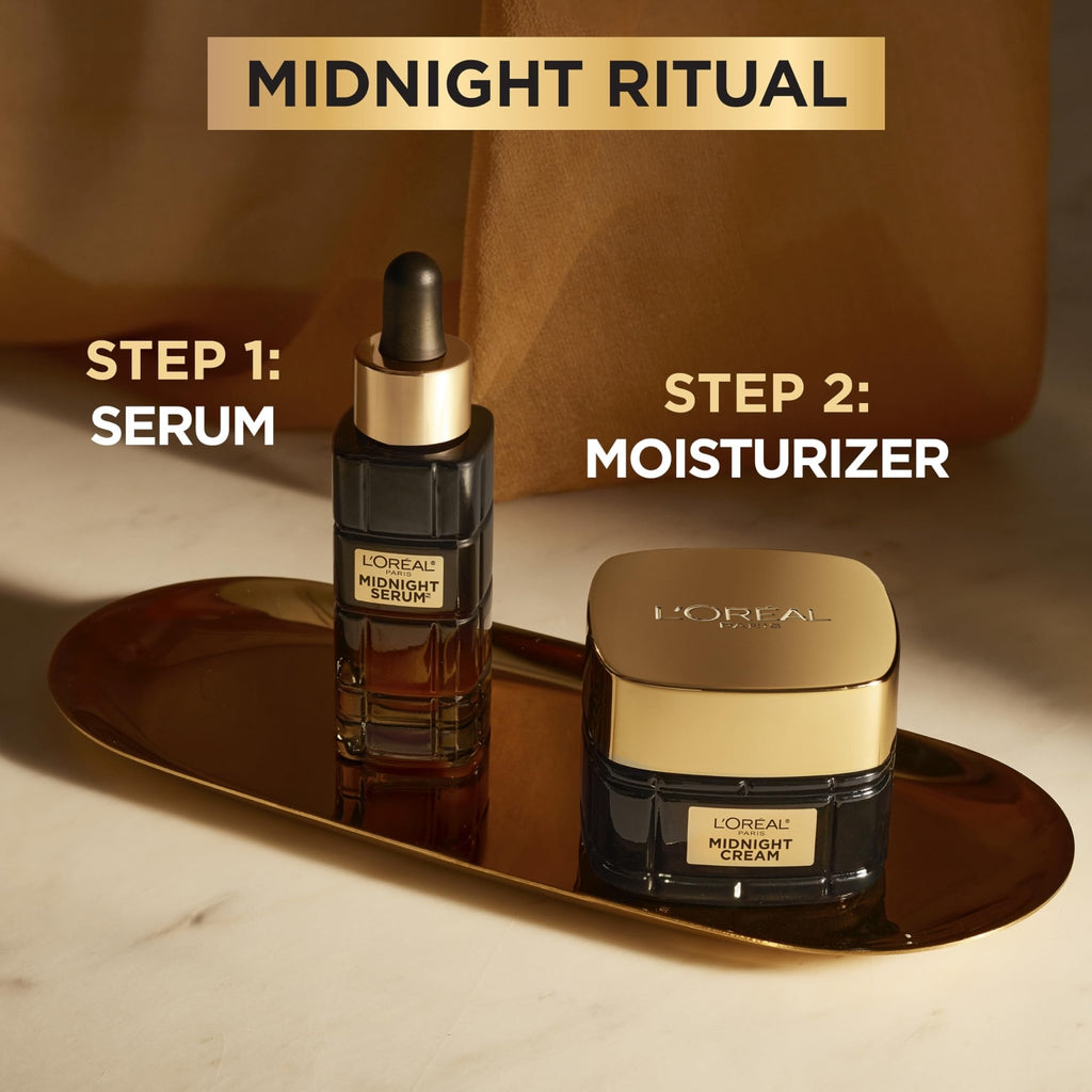 L'Oreal Paris Age Perfect Anti-Aging Midnight Cream, Face Moisturizer to Reduce Wrinkles and Firm Skin, 1.7oz + Serum Sample - FENGGESTORE20