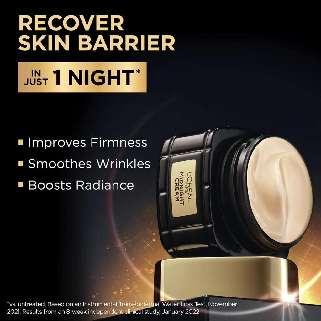 L'Oreal Paris Age Perfect Anti-Aging Midnight Cream, Face Moisturizer to Reduce Wrinkles and Firm Skin, 1.7oz + Serum Sample - FENGGESTORE20