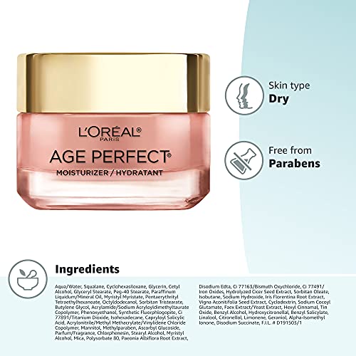 L'Oreal Paris Age Perfect Rosy Tone Anti-Sagging Face Moisturizer, Renew & Revive Healthy Tone, 1.7 oz (Packaging May Vary) - FENGGESTORE20