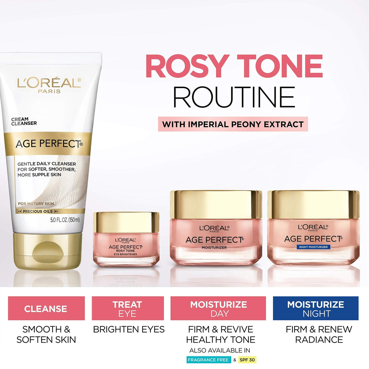 L'Oreal Paris Age Perfect Rosy Tone Anti-Sagging Face Moisturizer, Renew & Revive Healthy Tone, 1.7 oz (Packaging May Vary) - FENGGESTORE20