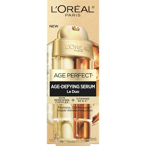 L'Oreal Paris Age Perfect Serum Le Duo, Brightening, Firming and Anti-Aging Serum for Face with Collagen Peptide - FENGGESTORE20