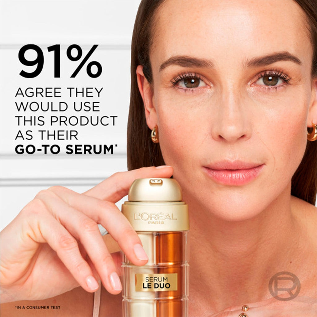 L'Oreal Paris Age Perfect Serum Le Duo, Brightening, Firming and Anti-Aging Serum for Face with Collagen Peptide - FENGGESTORE20