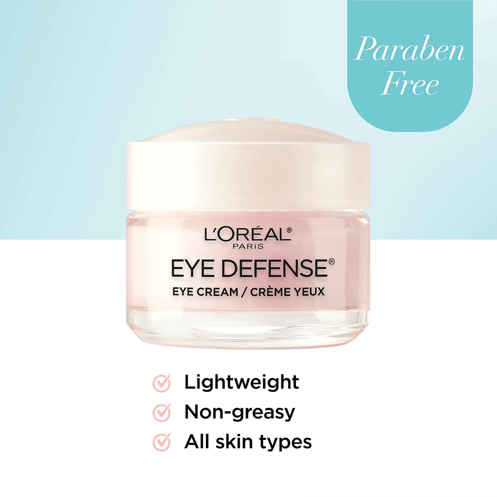 L'Oreal Paris Dermo-Expertise Eye Defense Eye Cream with Caffeine and Hyaluronic Acid 0.5 oz - FENGGESTORE20
