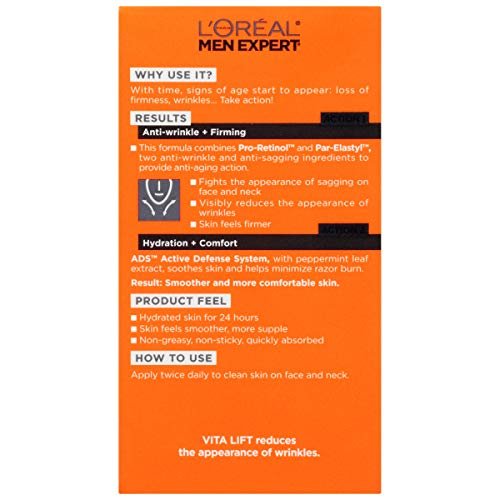 L'Oreal Paris Men Expert Vitalift Anti-Wrinkle & Firming Face Moisturizer with Pro-Retinol, 1.6 oz - FENGGESTORE20
