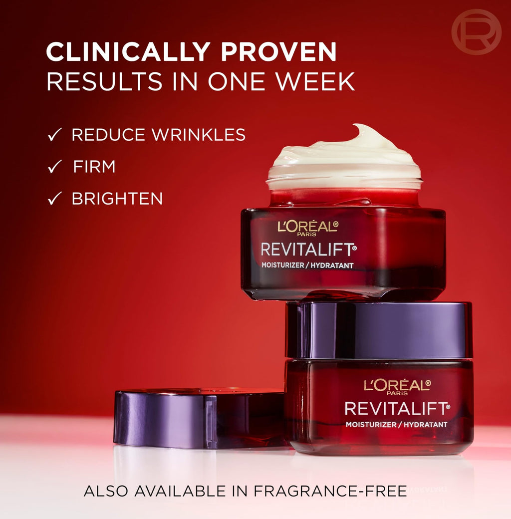 L'Oreal Paris Revitalift Triple Power Anti-Aging Face Moisturizer, Pro Retinol, Hyaluronic Acid & Vitamin C, Reduce Wrinkles 2.55 Oz - FENGGESTORE20