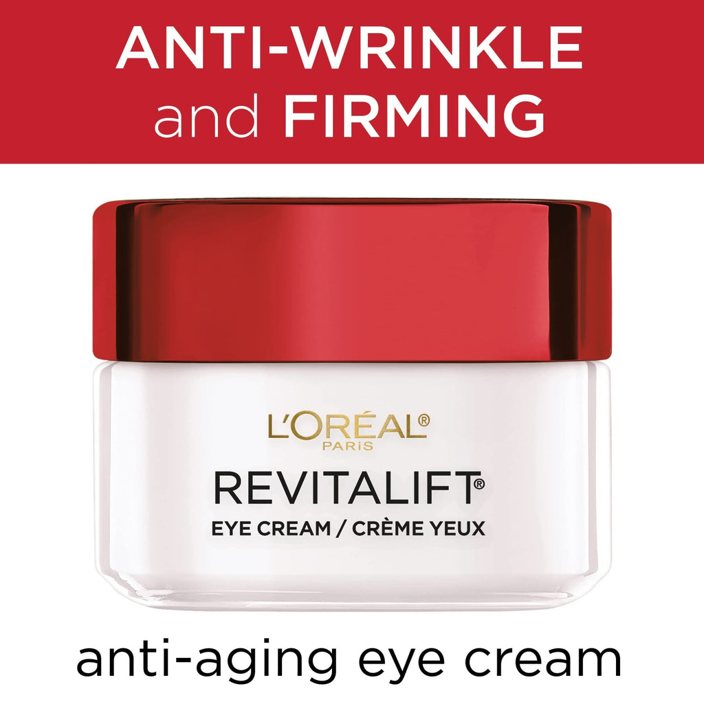 L'Oreal Paris Skincare Revitalift Anti-Wrinkle and Firming Eye Cream with Pro Retinol, Treatment to Reduce Dark Circles, Fragrance Free, 0.5 oz. - FENGGESTORE20