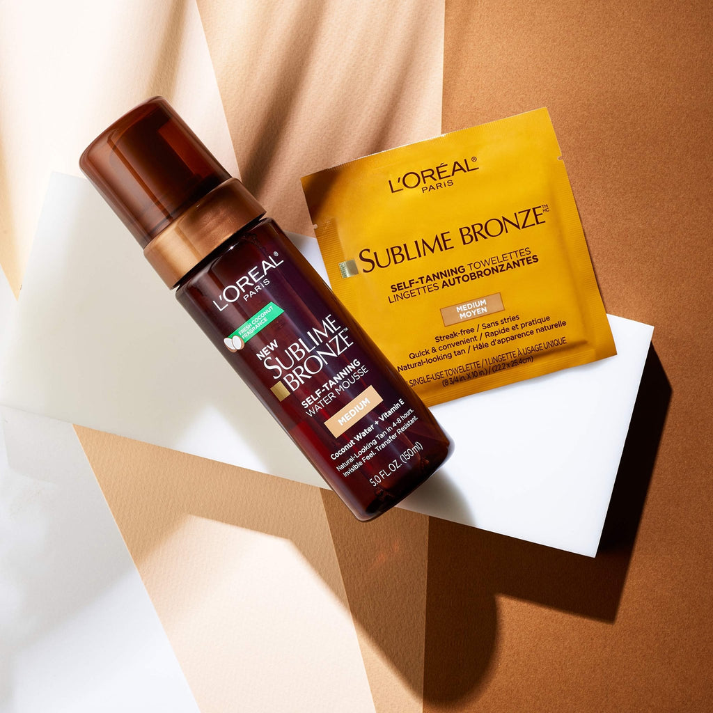 L'Oreal Paris Sublime Bronze Self Tanning Towelettes, Streak-Free, Natural Looking Tan, 6 ct - FENGGESTORE20