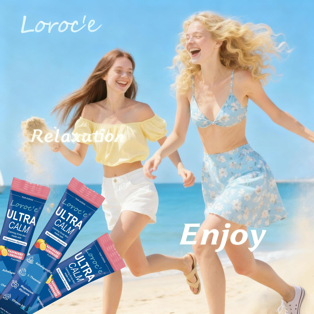 Loroc'e UltraCalm Super Cortisol Reducer Drink, Magnesium Glycinate (30 Servings), L-theanine, Ashwagandha, Vitamin D, No Sugar, - FENGGESTORE20