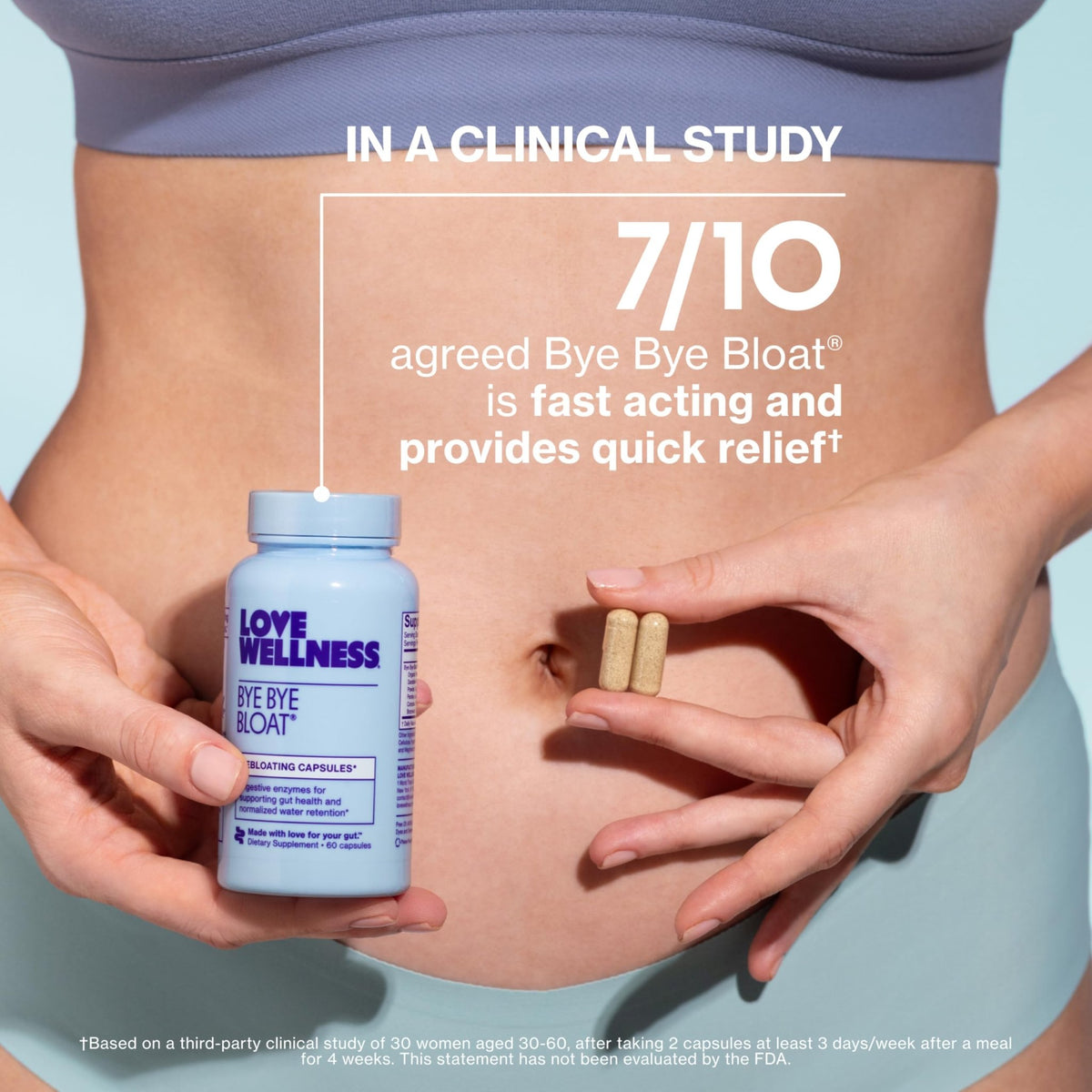 Love Wellness Bye Bye Bloat | Digestive Enzymes for Fast Acting Bloating Relief for Women | Helps Reduce Water Retention & Gas Relief | Supports Digestive Health - FENGGESTORE20