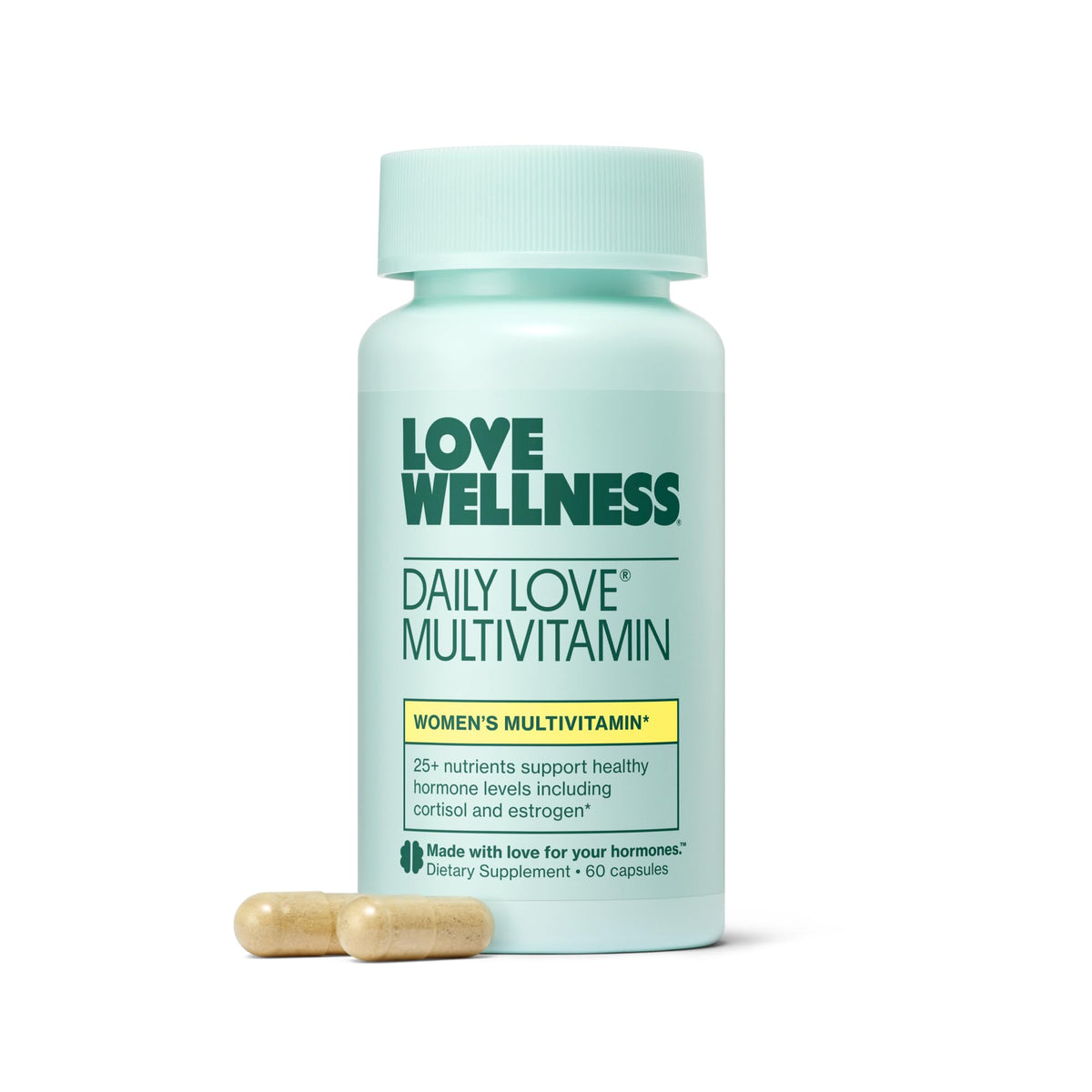 Love Wellness Daily Love Multivitamin for Women | Supports Energy, Cortisol, Immune Health, Stress Relief, & PMS | Complete with Vitamin D, C, Iron, Calcium, Zinc, & Biotin, Magnesium | 30-Day Supply - FENGGESTORE20