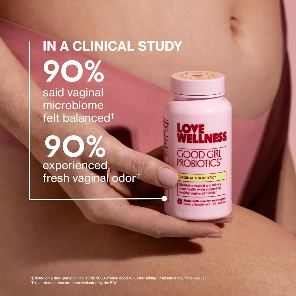 Love Wellness Good Girl Probiotics | Women’s Vaginal Health & pH Balance Supplement | 9-Strain Probiotic for Urinary Tract, Yeast, Odor & Immune Support | Gluten-Free (60-Day Supply) - FENGGESTORE20