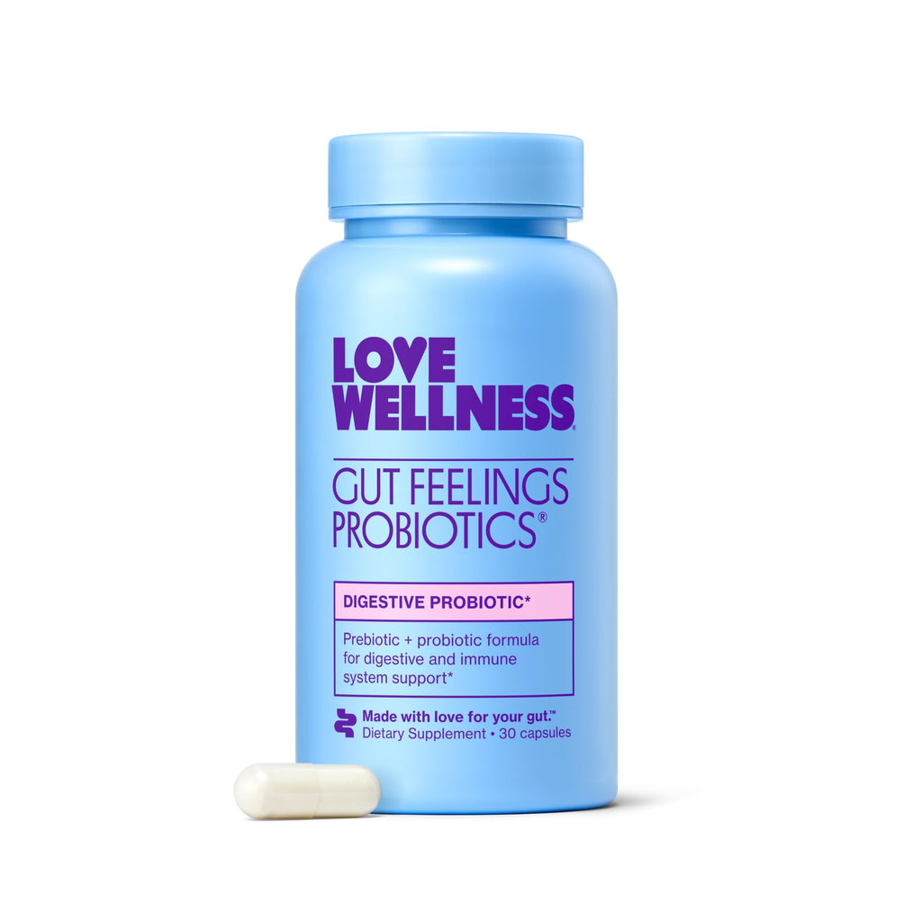 Love Wellness Gut Feelings Probiotic | Gut Health for Women, Digestion Relief & Immune Support Supplement | Womens Probiotic for Gas Relief | 3 Billion CFU | Safe Prebiotic and Postbiotic | 30 Count - FENGGESTORE20