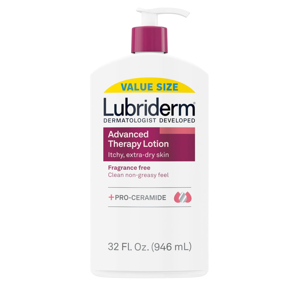 Lubriderm Advanced Therapy Fragrance-Free Moisturizing Hand & Body Lotion + Pro-Ceramide, Intense Hydration for Itchy - FENGGESTORE20