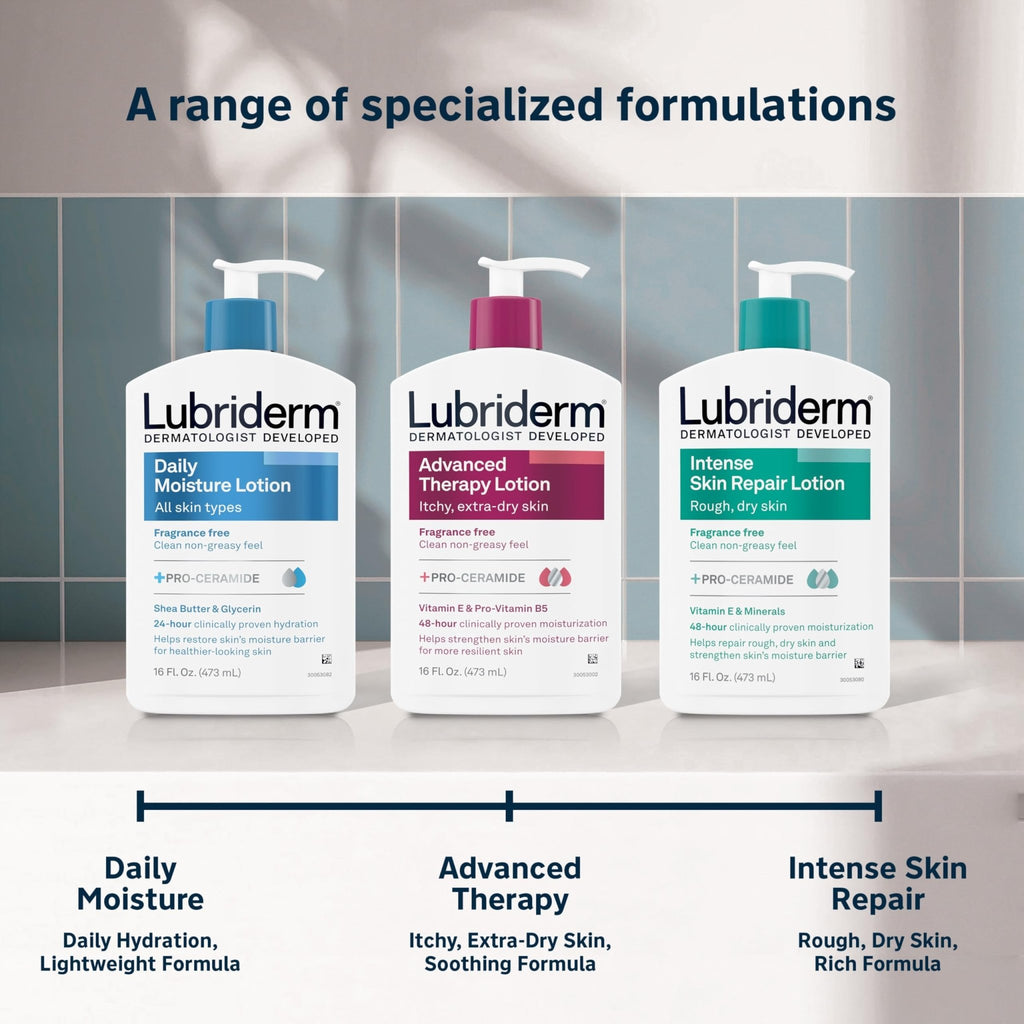 Lubriderm Advanced Therapy Fragrance-Free Moisturizing Hand & Body Lotion + Pro-Ceramide, Intense Hydration for Itchy - FENGGESTORE20