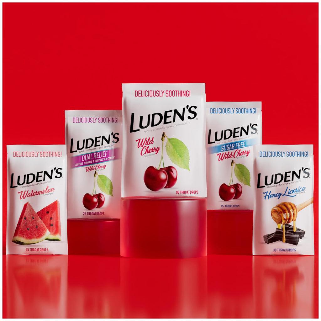 Luden's Sore Throat Relief Lozenges for Minor Everyday Irritation & Dry Mouth, Wild Cherry Flavored Drops, 30 Count - FENGGESTORE20
