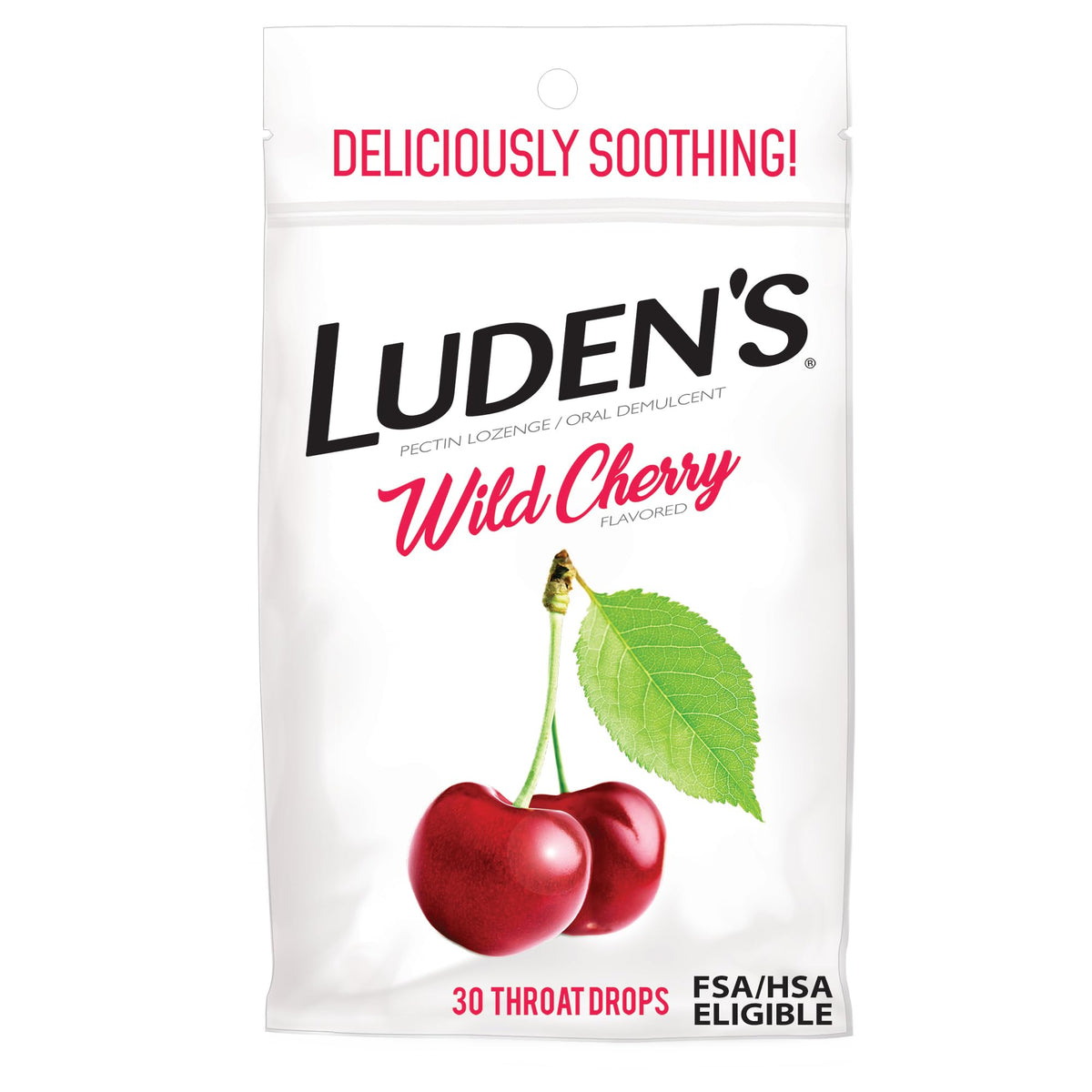 Luden's Sore Throat Relief Lozenges for Minor Everyday Irritation & Dry Mouth, Wild Cherry Flavored Drops, 30 Count - FENGGESTORE20