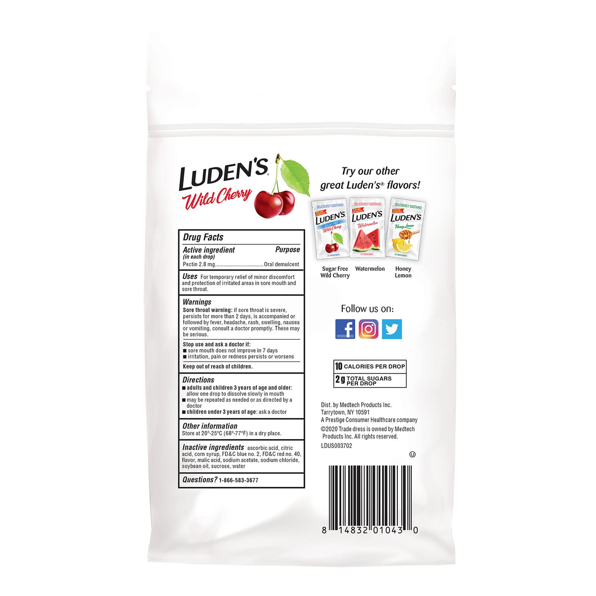 Luden's Sore Throat Relief Lozenges for Minor Everyday Irritation & Dry Mouth, Wild Cherry Flavored Drops, 30 Count - FENGGESTORE20