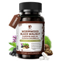 Lukaree Wormwood Black Walnut Cleanse for Human 1200mg – Ultra Gut Cleanse & Digestive Health w/Pumpkin Seed Oil,Clove,Activated Charcoal - for Men & Women - FENGGESTORE20