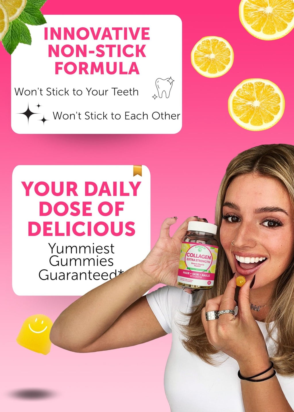 Lunakai USA Made Collagen Peptides Gummies - 200mg Non-GMO Anti-Aging Formula with Biotin, Zinc, Vitamins C - FENGGESTORE20