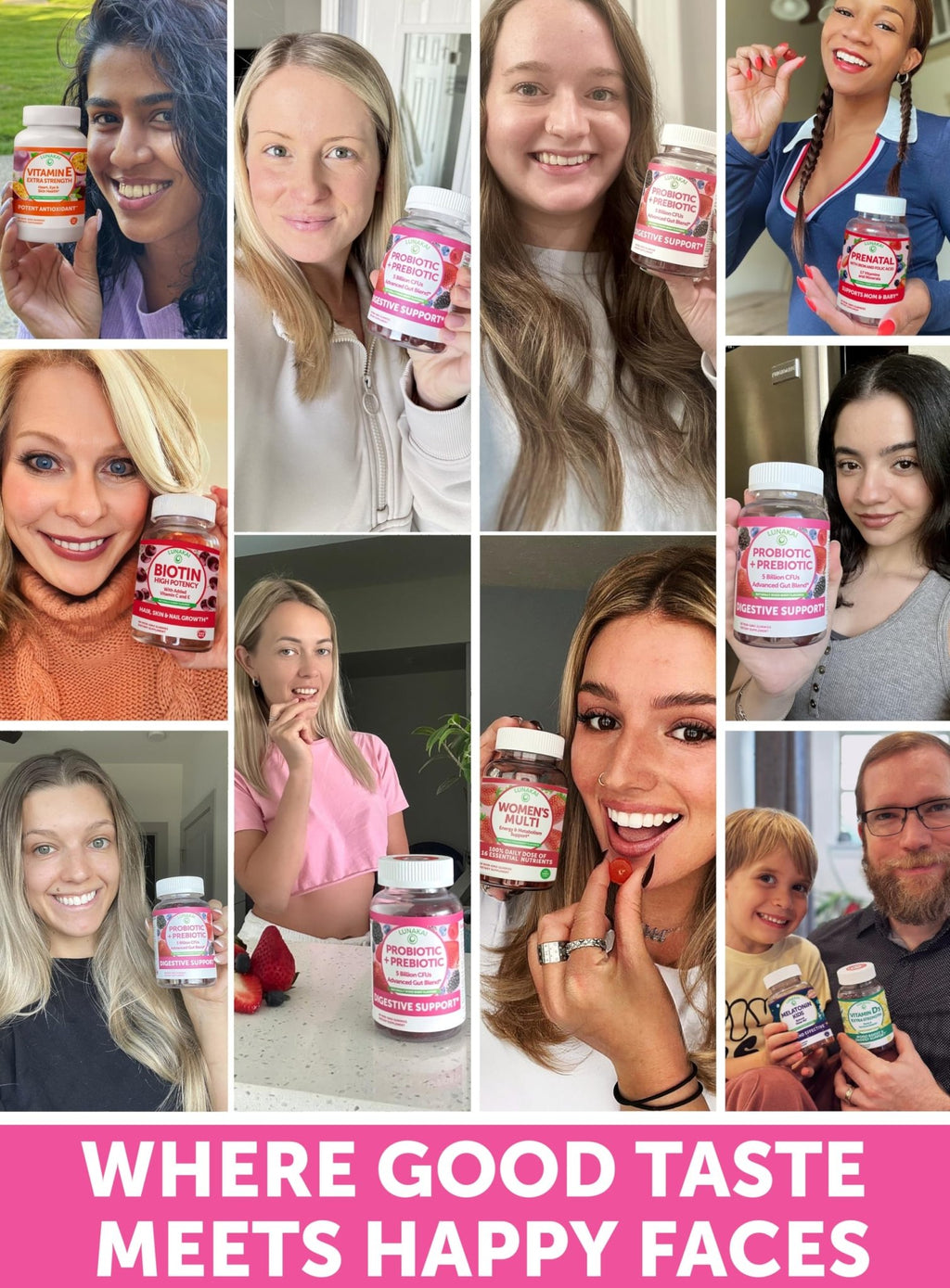Lunakai USA Made Prebiotic + Probiotic Gummies for Women and Men - High Potency 5 Billion CFUs with Fibers - Non-GMO Gut Health Support - 3 Pack - FENGGESTORE20