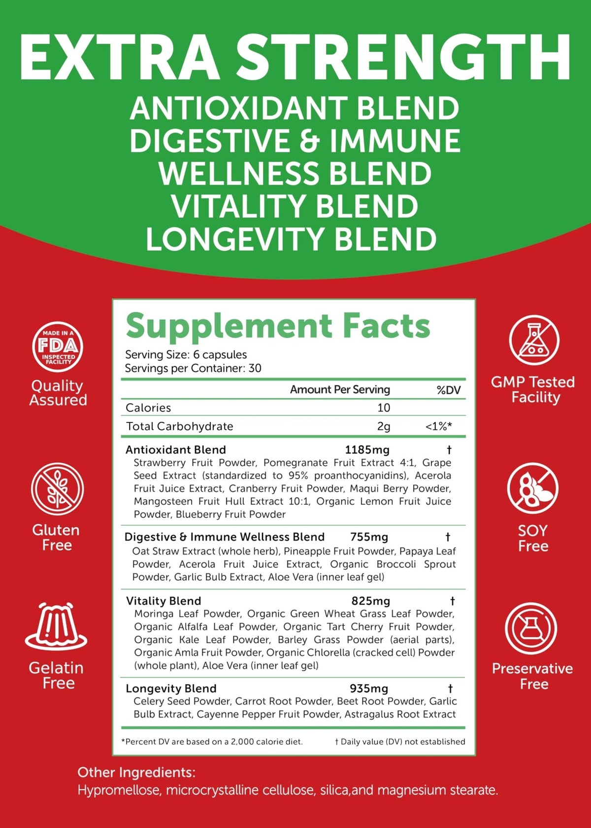 Lunakai USA Made Superfood Fruits & Veggies Supplement - All-in-One with 4 Blends & Scented Capsules, 180ct Super Veggie Capsules for Adults - FENGGESTORE20