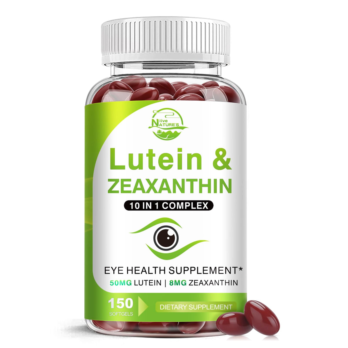 Lutein and Zeaxanthin Supplements, Eye Vitamin & Mineral Supplement, Multivitamin for Vision & Ocular Health with Omega-3, Protect and Enhance Your Eye - FENGGESTORE20