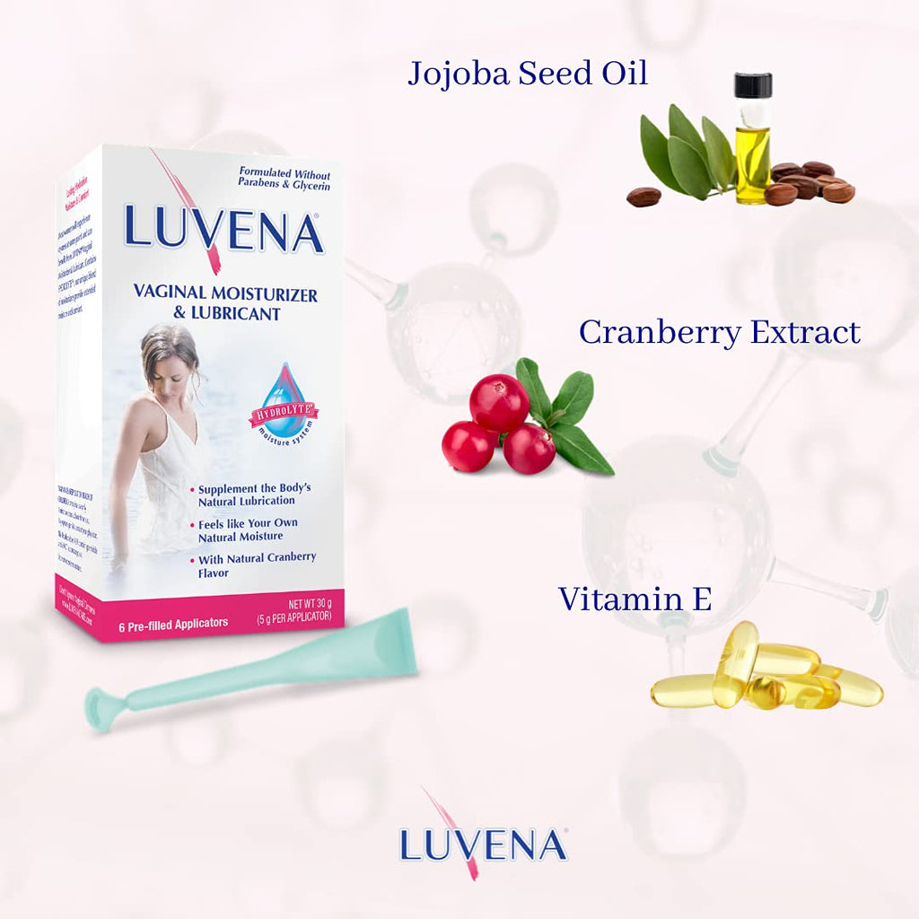 LUVENA Vaginal Moisturizer for Women, Long-Lasting, Intimate Care, Feminine Hydration, Menopause Support, Relieve Dryness & Irritation, Pre-Filled Applicators, pH Balanced, Water-Based, 30g (1 pack) - FENGGESTORE20